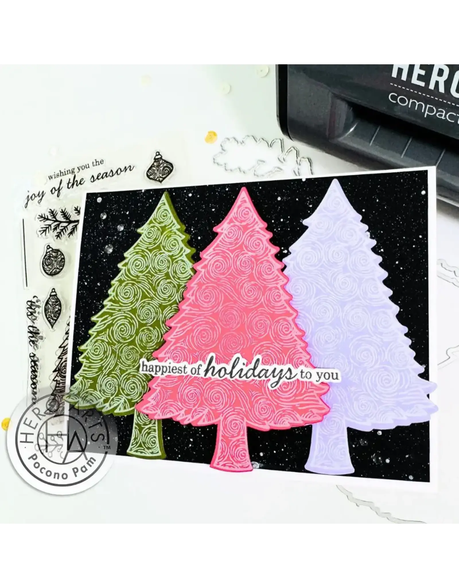 HERO ARTS HERO ARTS SWIRLY CHRISTMAS TREE CLEAR STAMP SET