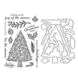 HERO ARTS HERO ARTS STAMP BUNDLE SWIRLY CHRISTMAS TREE CLEAR STAMP & DIE SET