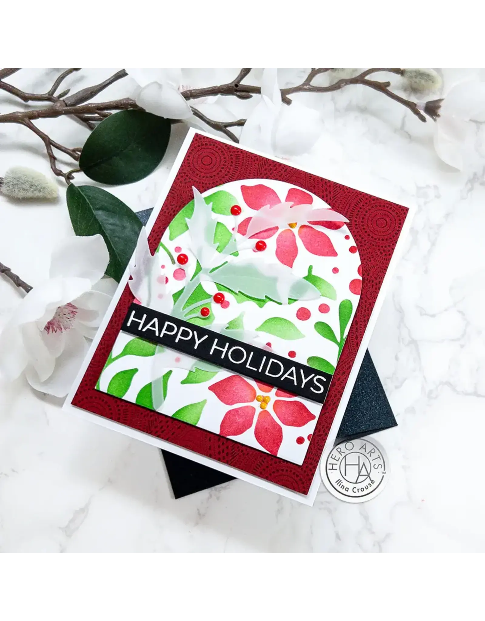 HERO ARTS HERO ARTS HOLIDAY FOLIAGE 6x6 STENCIL