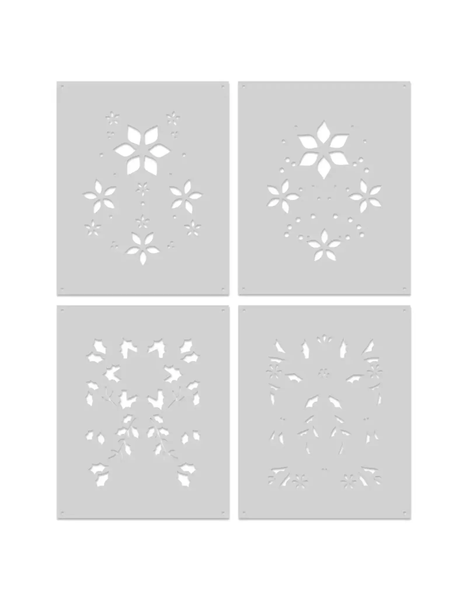 HERO ARTS HERO ARTS COLOR LAYERING POINSETTIA PATTERN STENCIL SET 4/PK