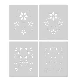 HERO ARTS HERO ARTS COLOR LAYERING POINSETTIA PATTERN STENCIL SET 4/PK