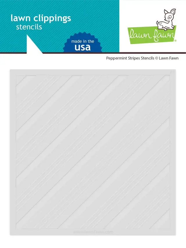 LAWN FAWN LAWN FAWN LAWN CLIPPINGS PEPPERMINT STRIPES 6x6 STENCIL SET 2/PK