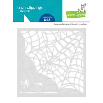 LAWN FAWN LAWN FAWN LAWN CLIPPINGS SPIDERWEB BACKGROUND 6x6  STENCIL SET 2/PK
