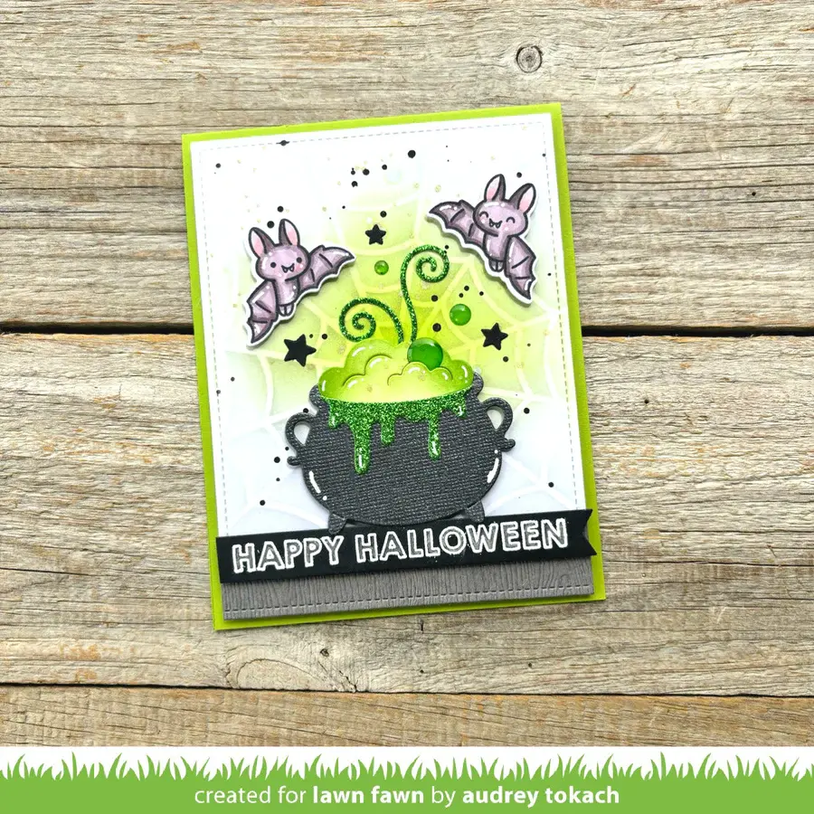LAWN FAWN LAWN FAWN LAWN CLIPPINGS SPIDERWEB BACKGROUND 6x6 STENCIL SET 2/PK