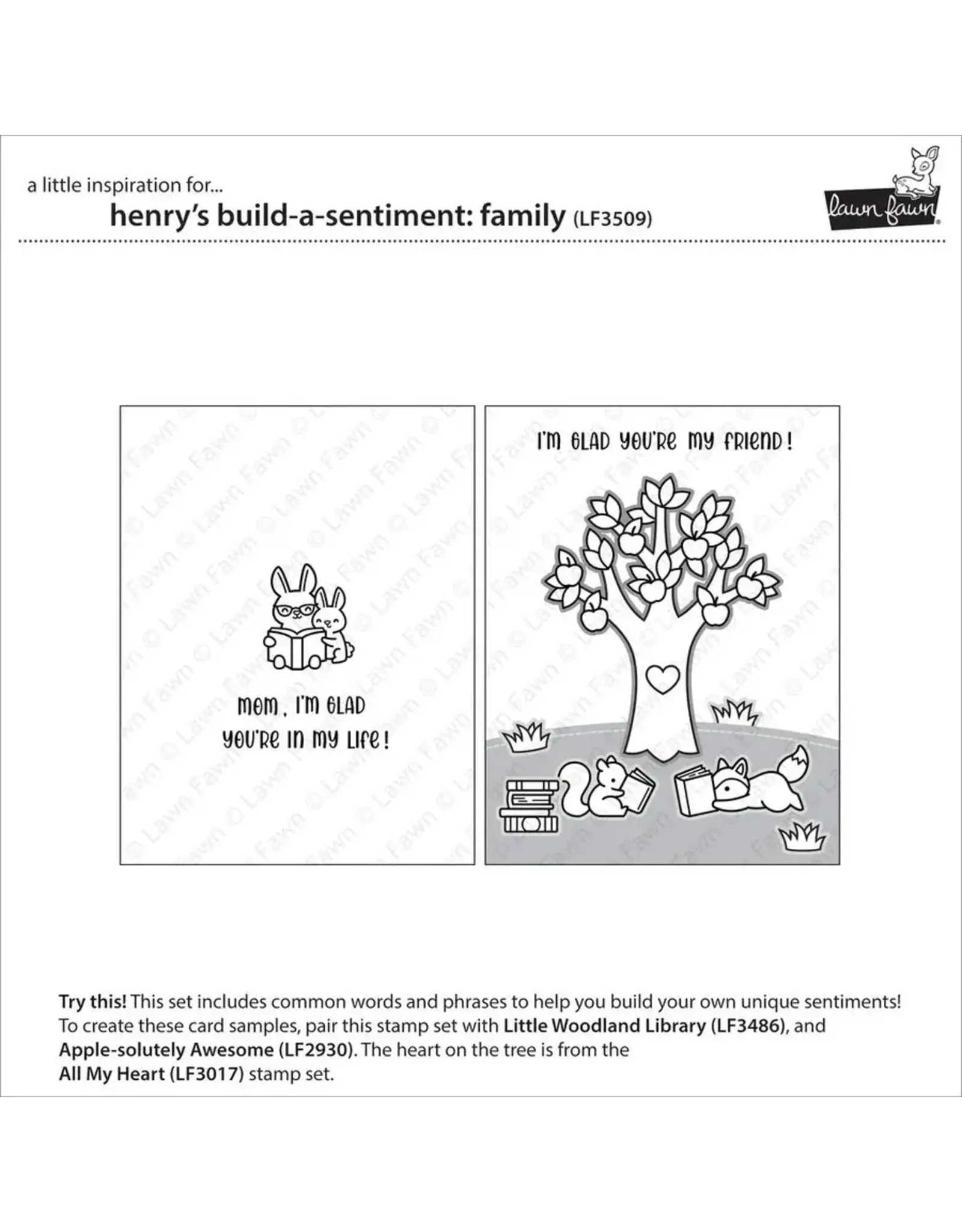 LAWN FAWN LAWN FAWN HENRY'S BUILD-A-SENTIMENT: FAMILY CLEAR STAMP SET