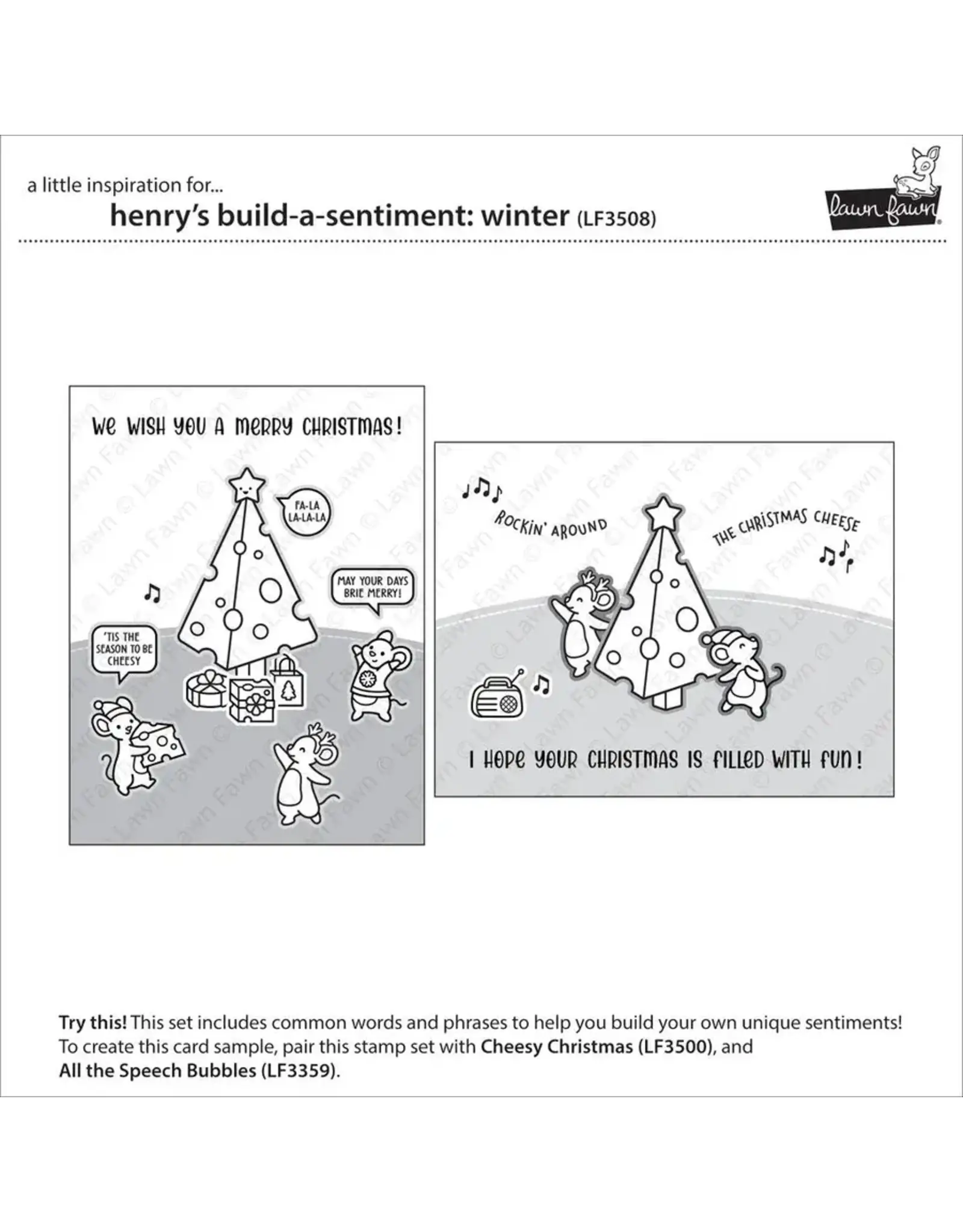 LAWN FAWN LAWN FAWN HENRY'S BUILD-A-SENTIMENT: WINTER CLEAR STAMP SET