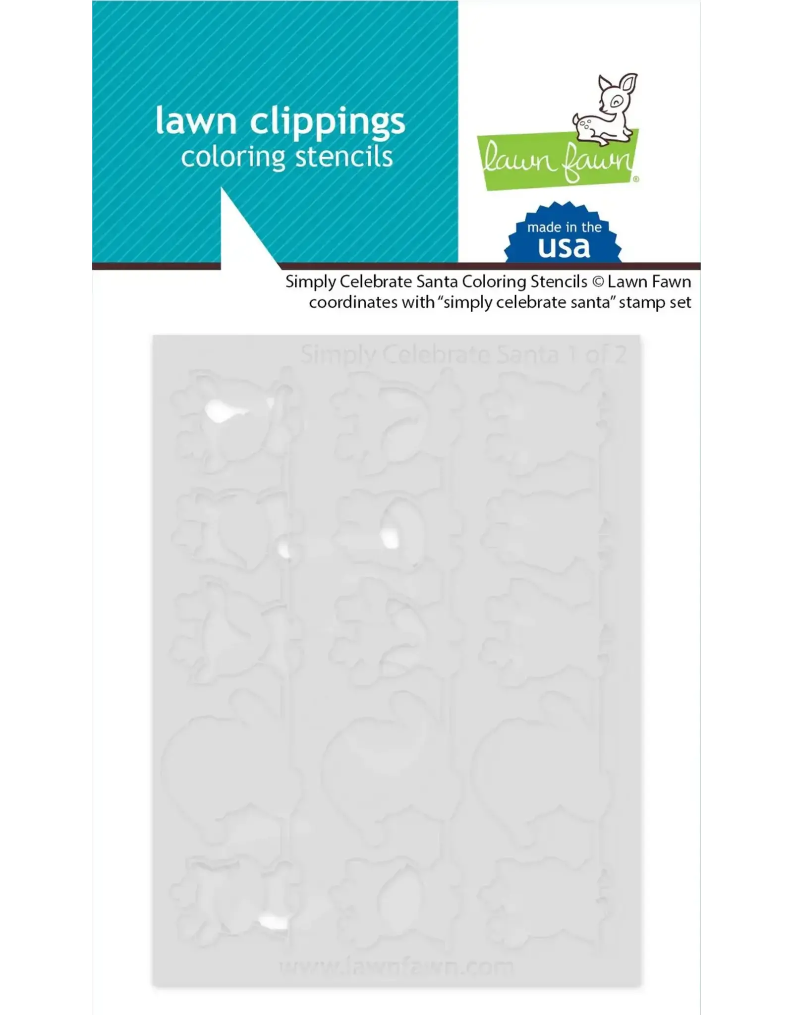 LAWN FAWN LAWN FAWN SIMPLY CELEBRATE SANTA COLORING STENCIL 2/PK