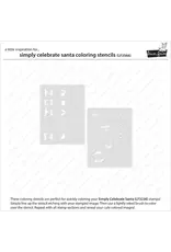 LAWN FAWN LAWN FAWN SIMPLY CELEBRATE SANTA COLORING STENCIL 2/PK