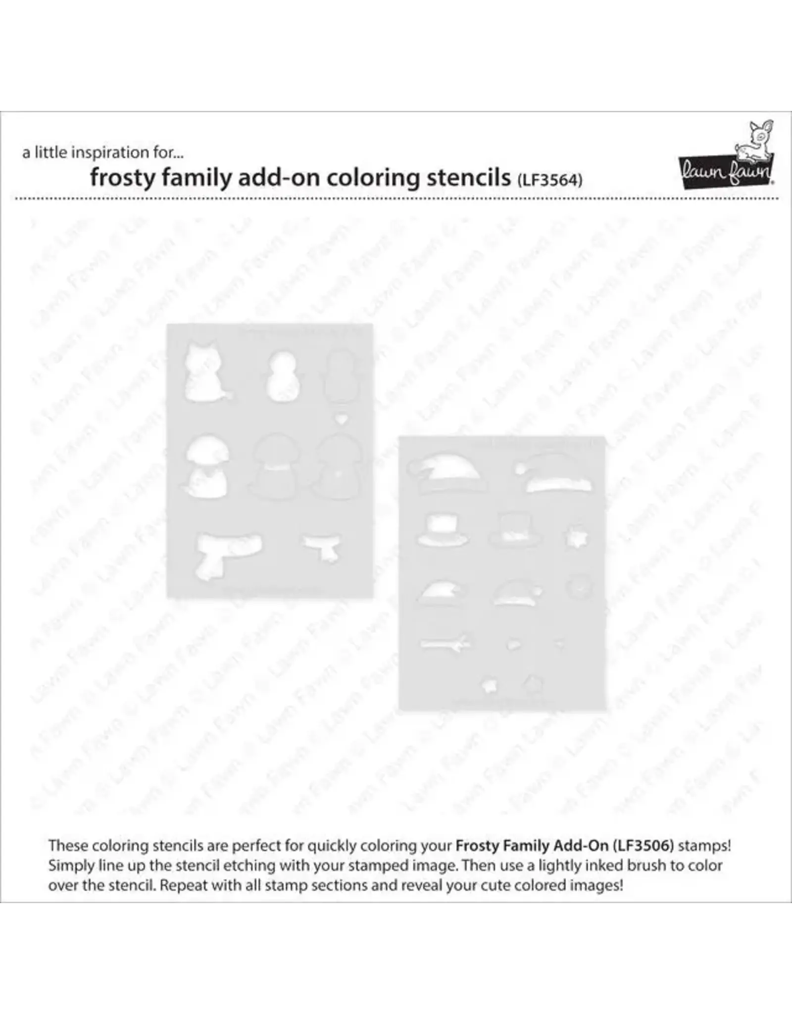 LAWN FAWN LAWN FAWN FROSTY FAMILY ADD-ON COLORING STENCIL 2/PK