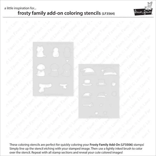 LAWN FAWN LAWN FAWN FROSTY FAMILY ADD-ON COLORING STENCIL 2/PK