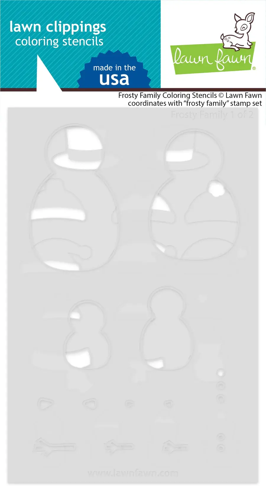 LAWN FAWN LAWN FAWN FROSTY FAMILY COLORING STENCIL 2/PK