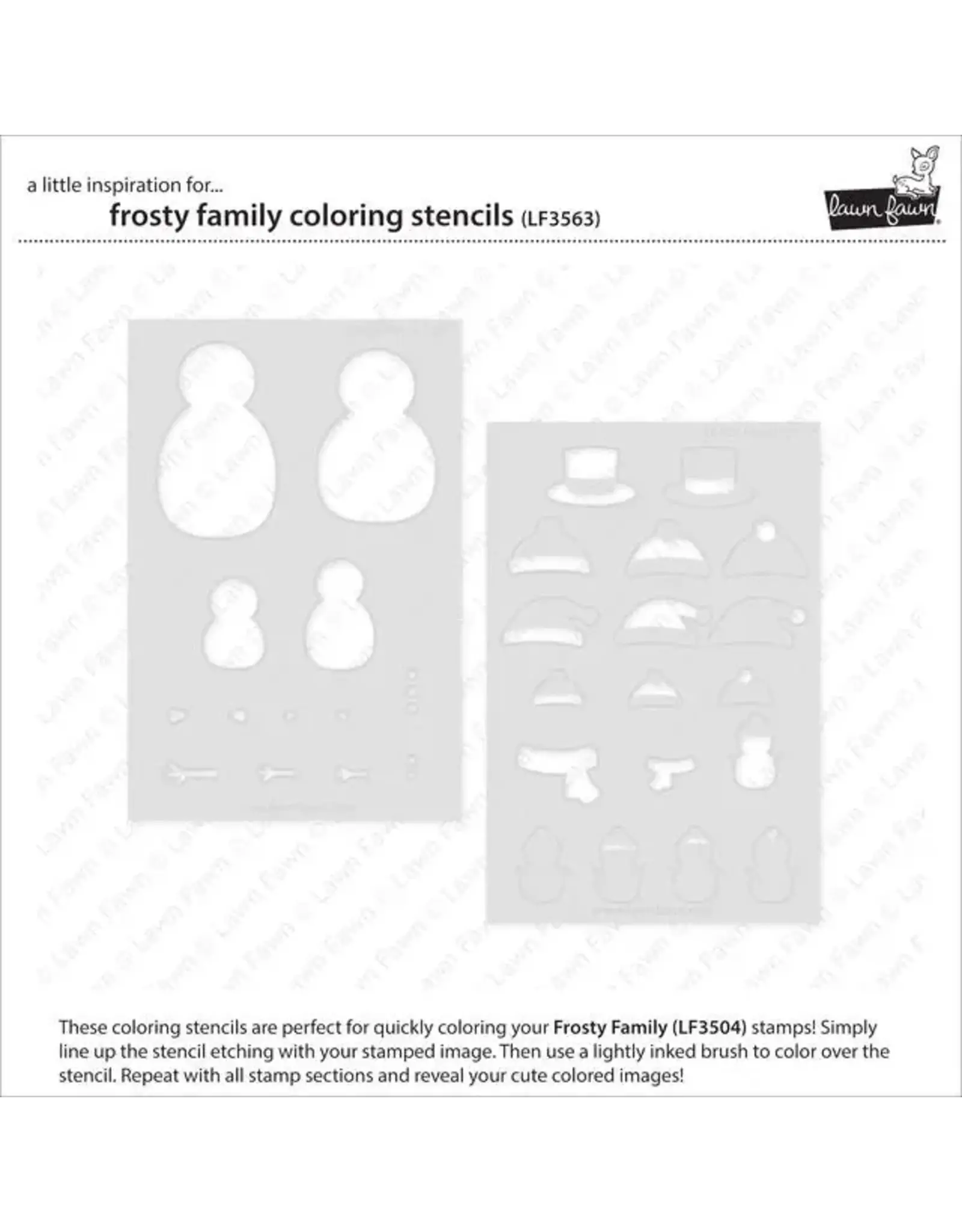 LAWN FAWN LAWN FAWN FROSTY FAMILY COLORING STENCIL 2/PK