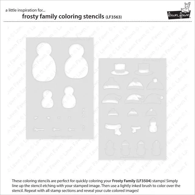 LAWN FAWN LAWN FAWN FROSTY FAMILY COLORING STENCIL 2/PK