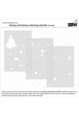 LAWN FAWN LAWN FAWN CHEESY CHRISTMAS COLORING STENCIL 3/PK