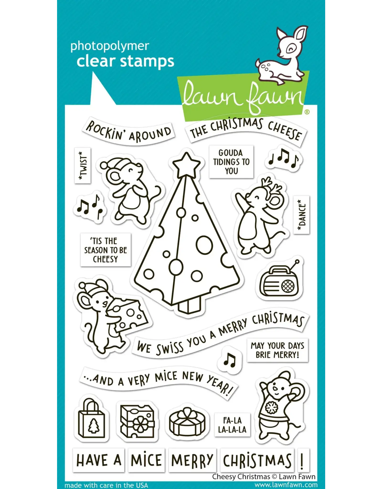 LAWN FAWN LAWN FAWN CHEESY CHRISTMAS CLEAR STAMP SET