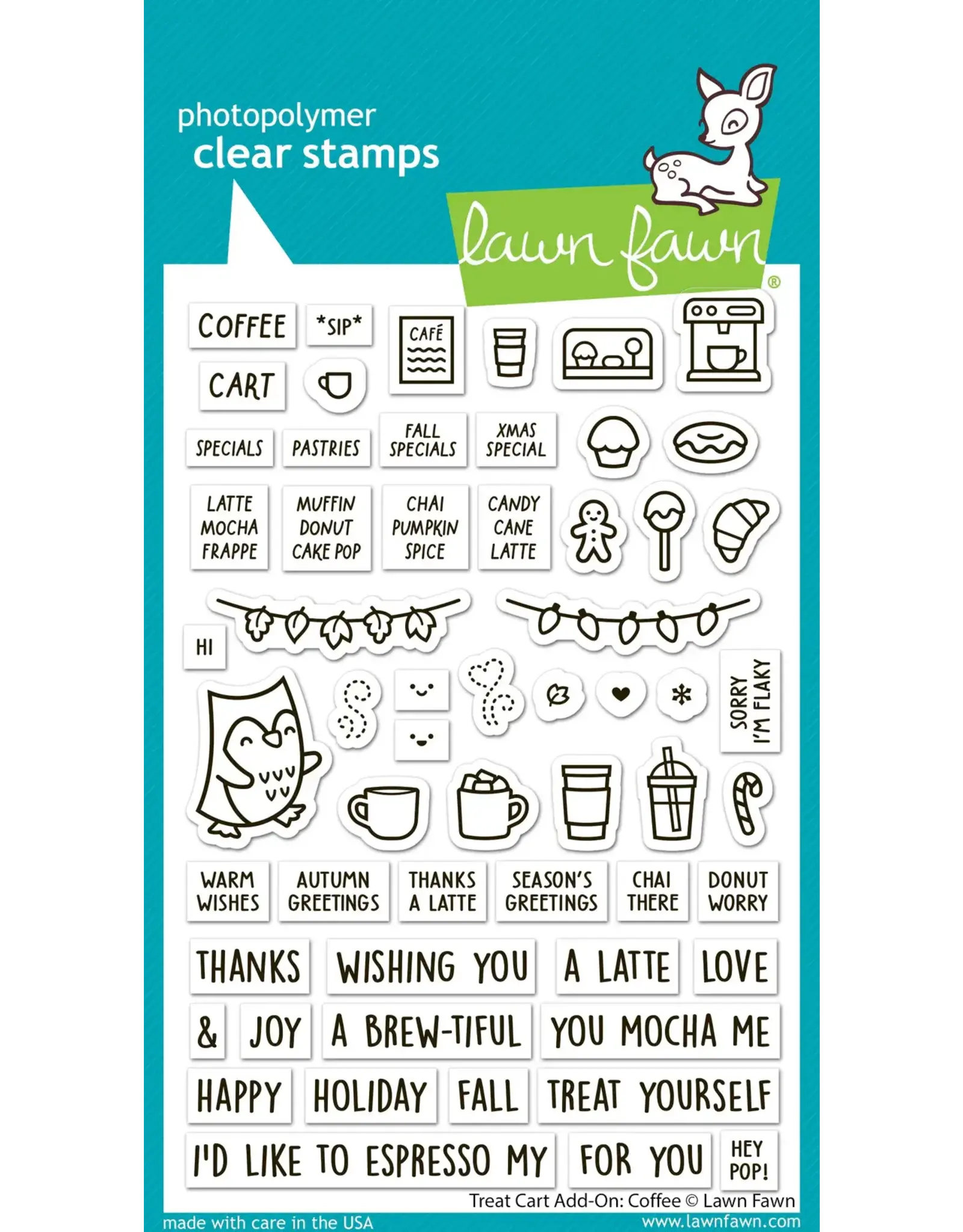 LAWN FAWN LAWN FAWN TREAT CART COFFEE ADD-ON CLEAR STAMP SET