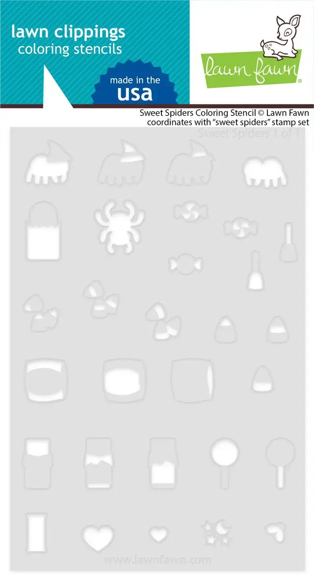 LAWN FAWN LAWN FAWN SWEET SPIDERS COLORING STENCIL