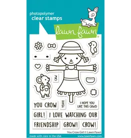 LAWN FAWN LAWN FAWN YOU CROW GIRL CLEAR STAMP SET