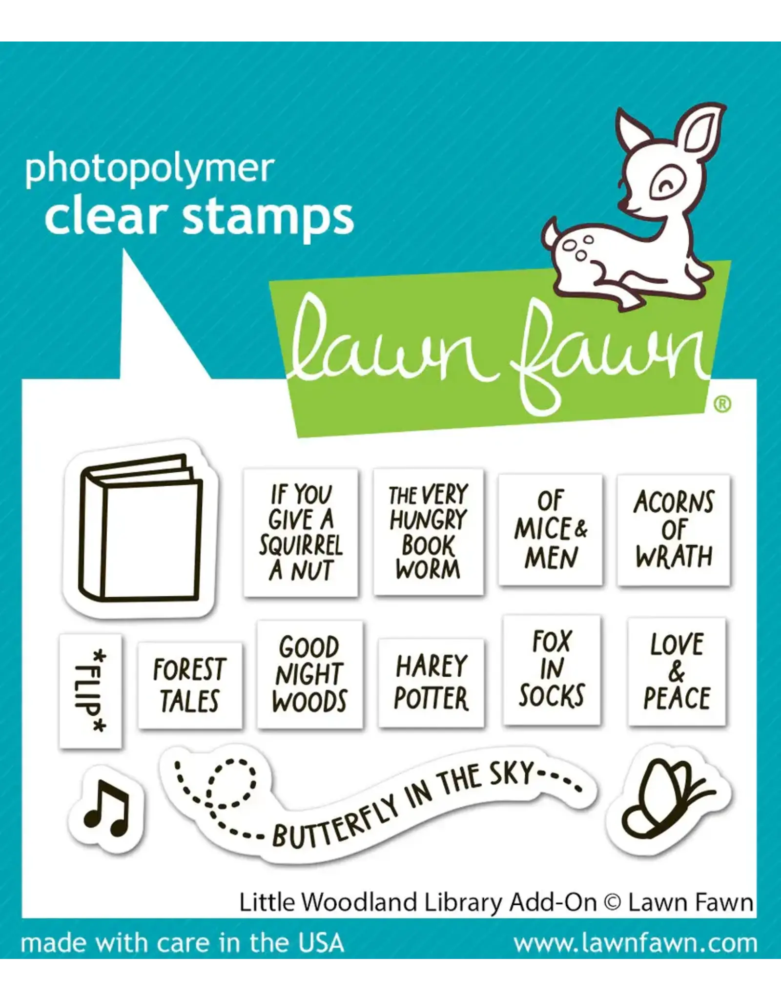 LAWN FAWN LAWN FAWN LITTLE WOODLAND LIBRARY ADD-ON CLEAR STAMP SET