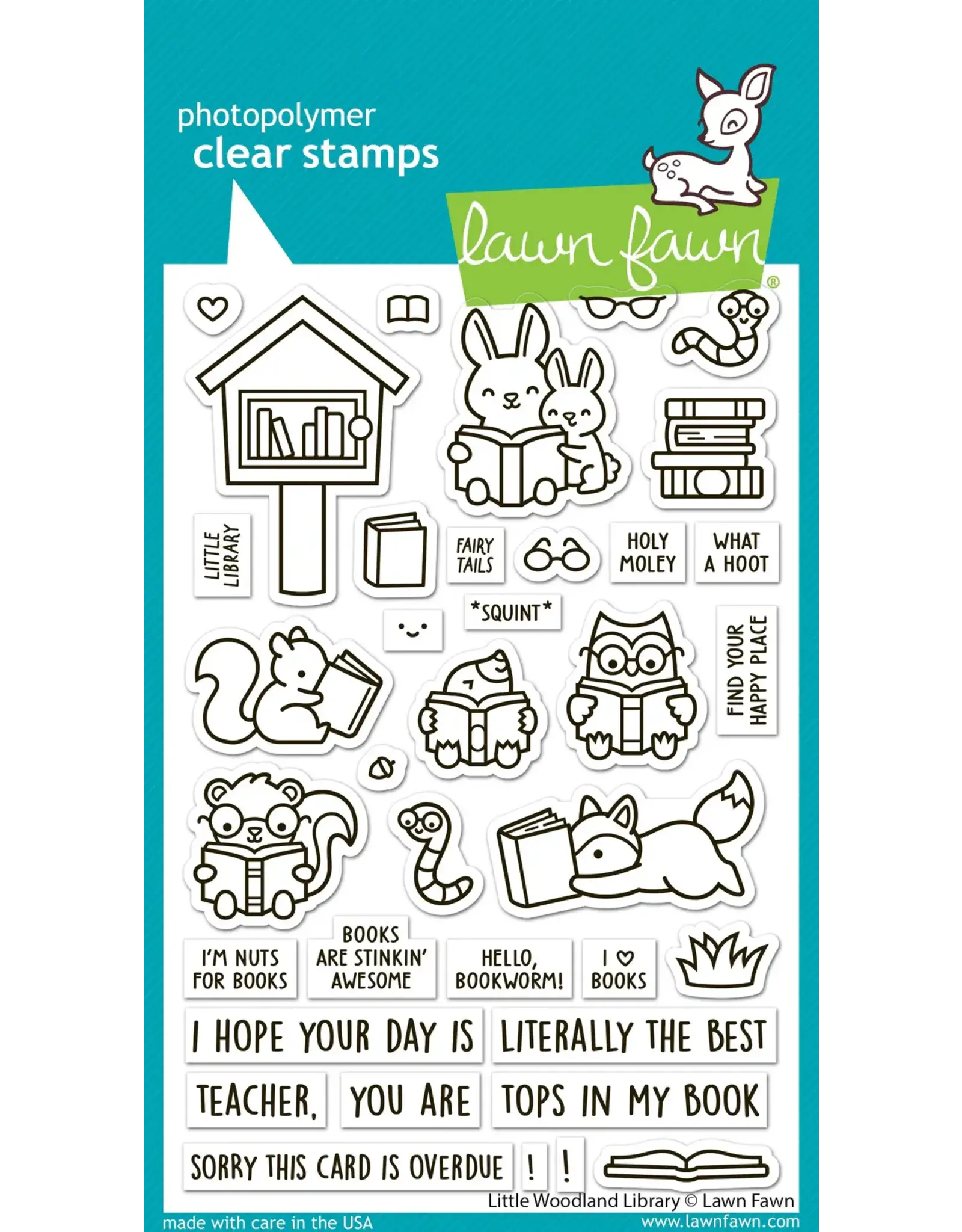 LAWN FAWN LAWN FAWN LITTLE WOODLAND LIBRARY CLEAR STAMP SET