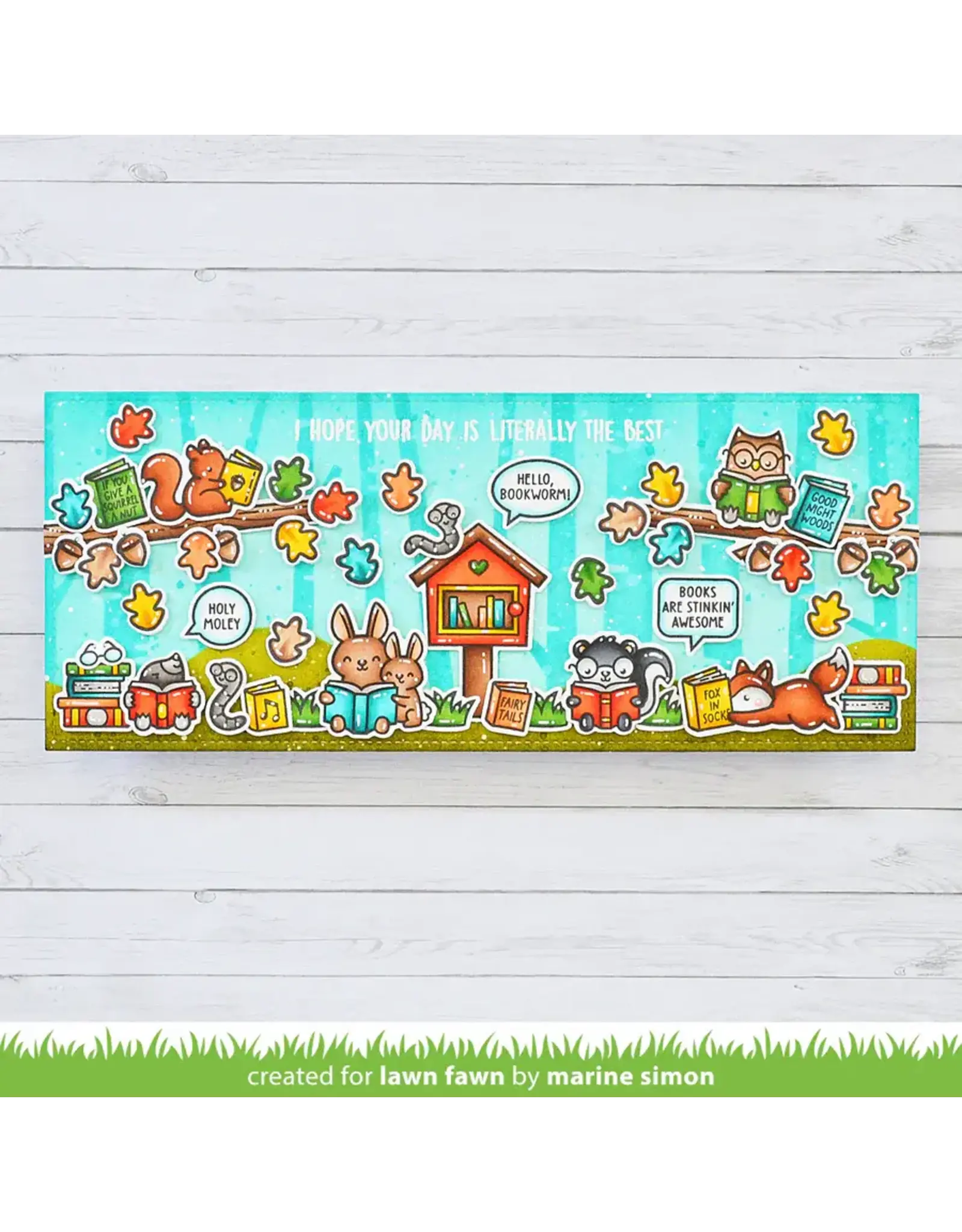 LAWN FAWN LAWN FAWN LITTLE WOODLAND LIBRARY CLEAR STAMP SET