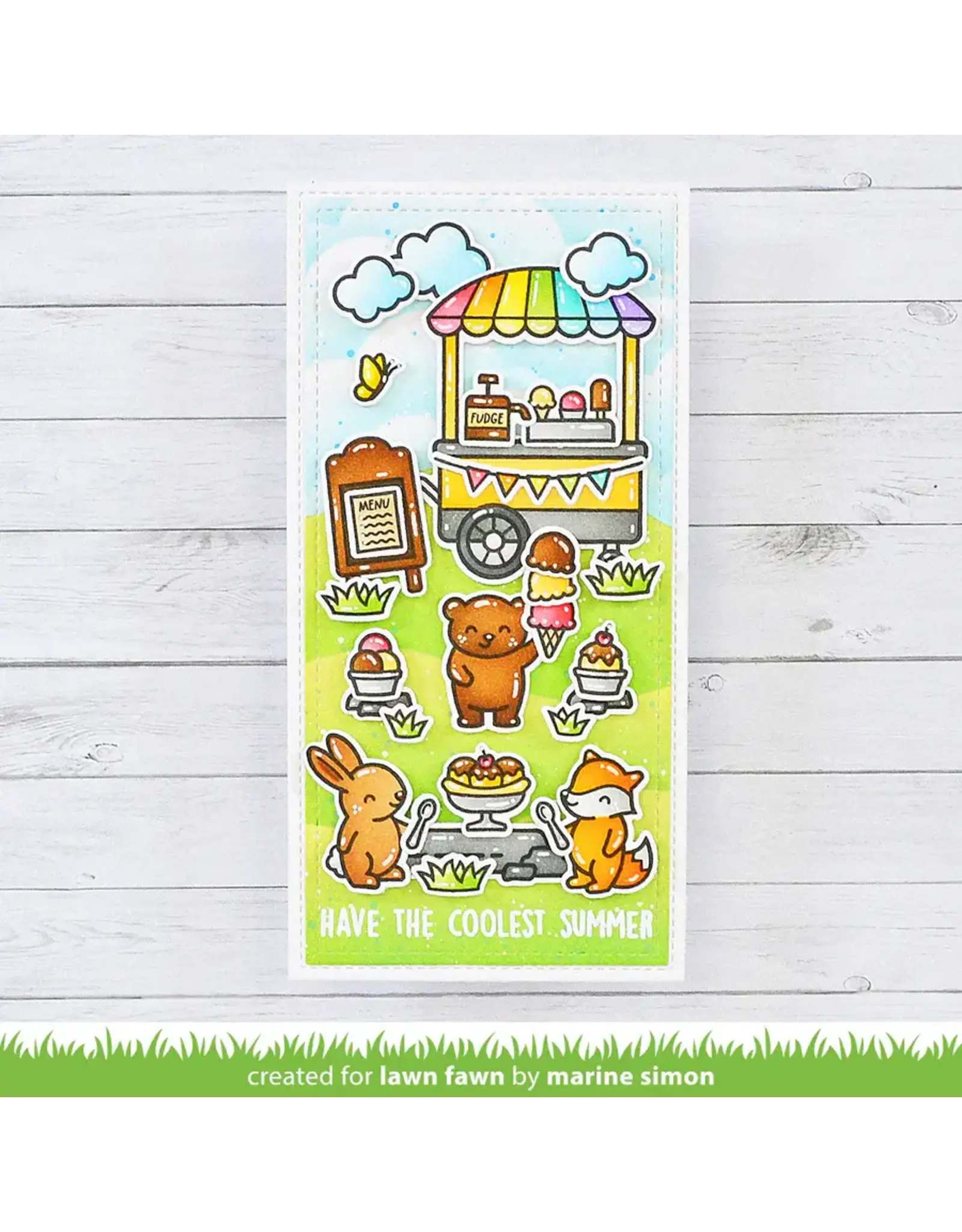 LAWN FAWN LAWN FAWN TREAT CART COLORING STENCIL 3/PK