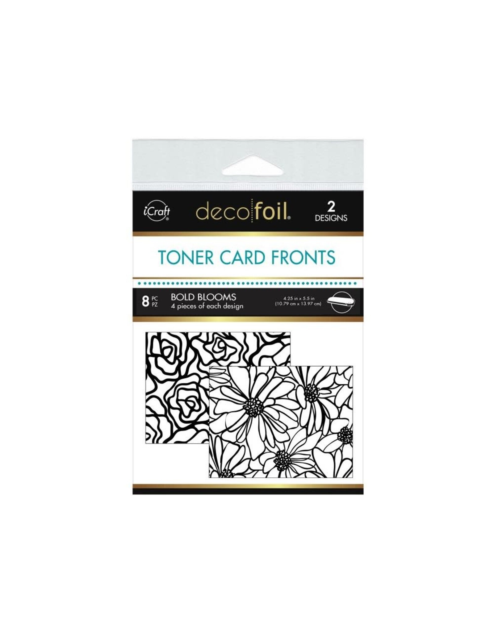 THERMOWEB THERMOWEB DECO FOIL BOLD BLOOMS TONER CARD FRONTS 4.25x5.5 8/PKG