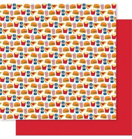 BELLA BLVD BELLA BLVD TEEN VIBE CARSON NEVER ENOUGH FOOD PATTERENED PAPER 12"x12"