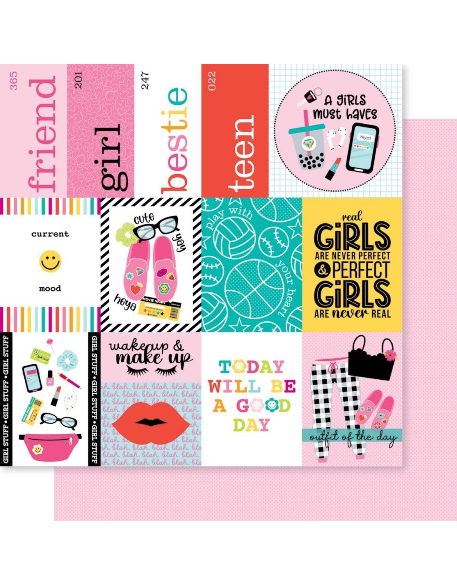 BELLA BLVD BELLA BLVD TEEN VIBE CAITLYN DAILY DETAILS PATTERENED PAPER 12"x12"