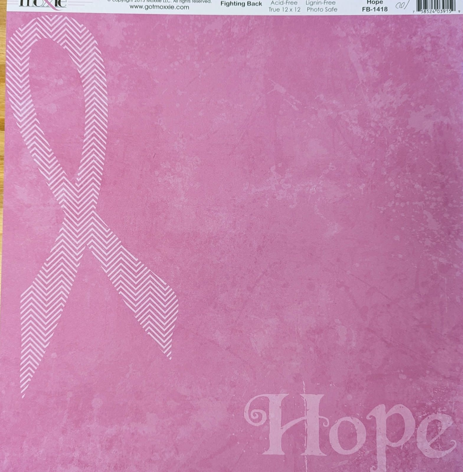 MOXXIE MOXXIE FIGHTING BACK HOPE 12x12 CARDSTOCK