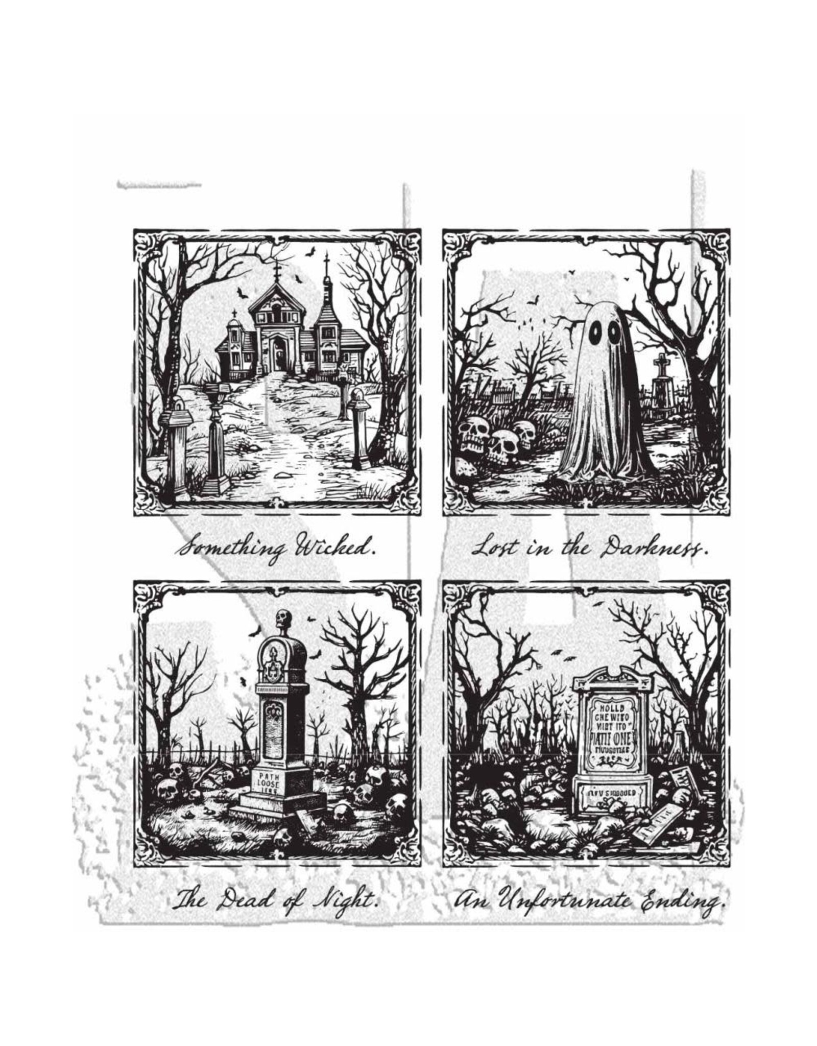 STAMPERS ANONYMOUS STAMPERS ANONYMOUS TIM HOLTZ FRAMED FRIGHTS 7x8.5 CLING STAMP SET