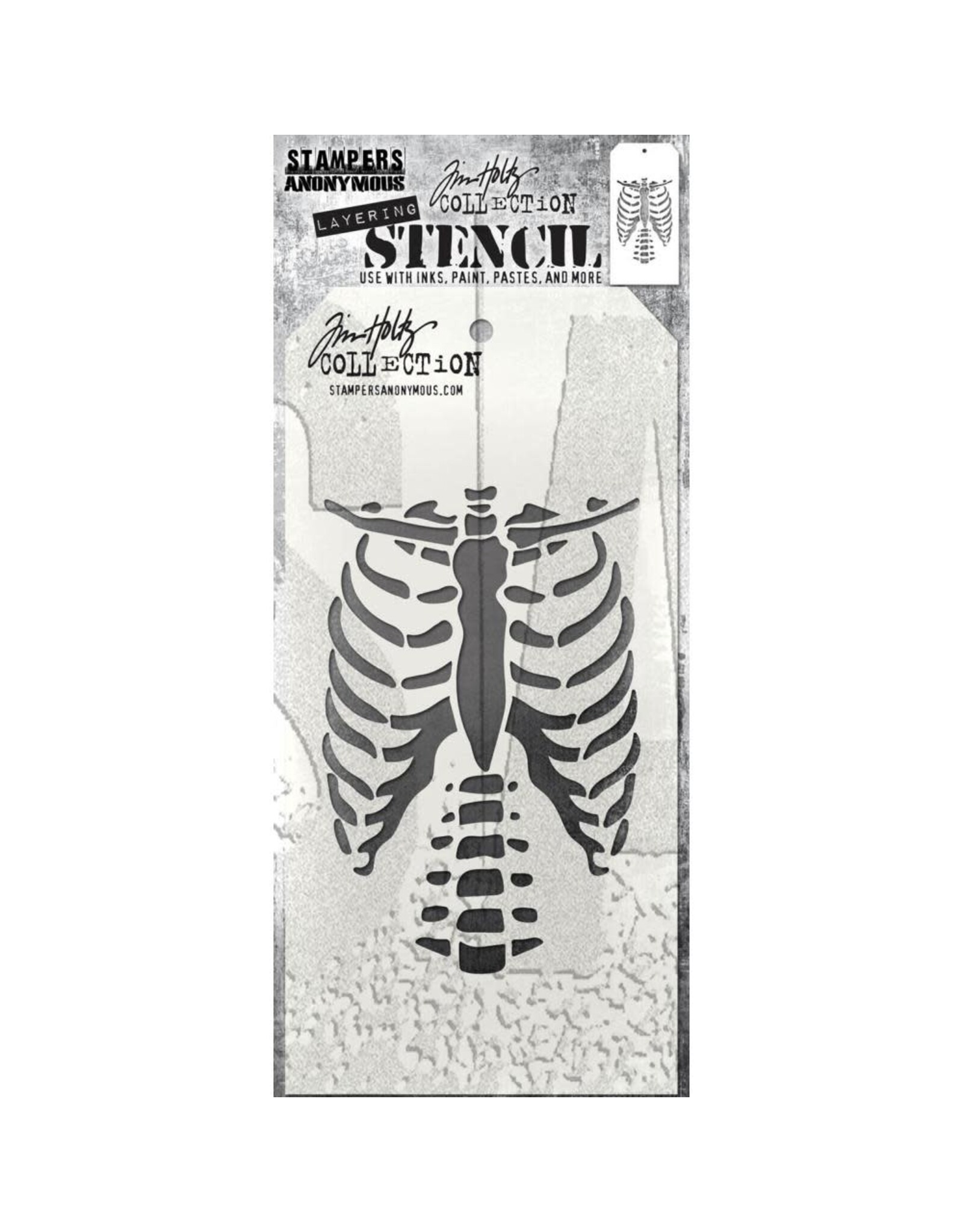 STAMPERS ANONYMOUS STAMPERS ANONYMOUS TIM HOLTZ BONES LAYERING STENCIL