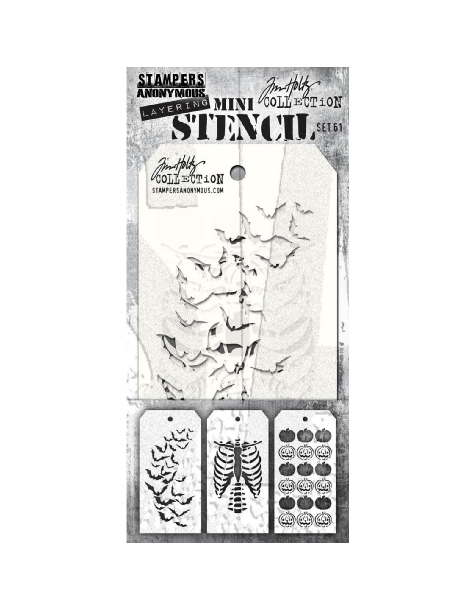 STAMPERS ANONYMOUS STAMPERS ANONYMOUS TIM HOLTZ MINI LAYERING STENCIL SET 61 3/PK