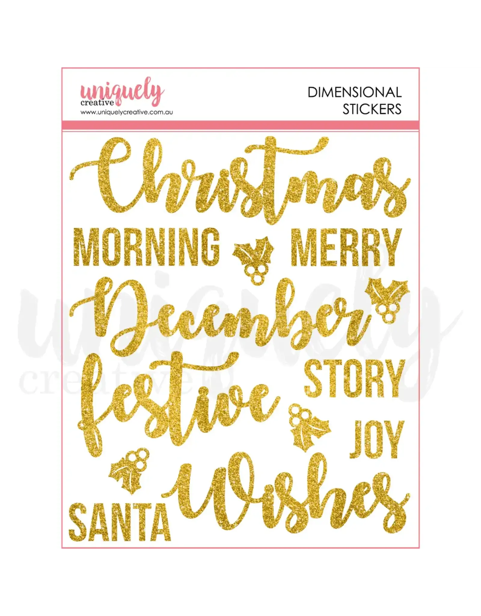 UNIQUELY CREATIVE UNIQUELY CREATIVE CHRISTMAS WISHES DIMENSIONAL STICKERS