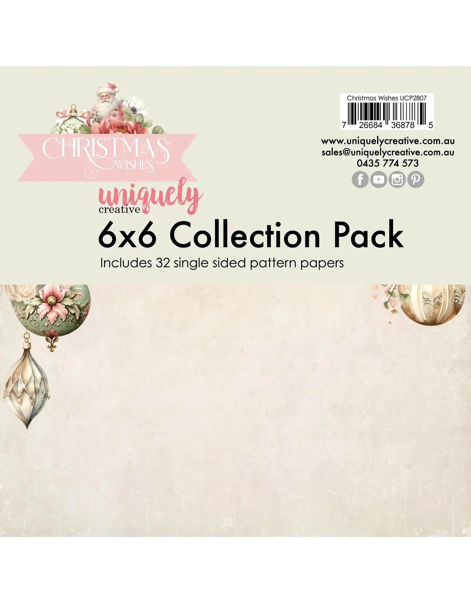 UNIQUELY CREATIVE UNIQUELY CREATIVE CHRISTMAS WISHES 6x6 COLLECTION PACK