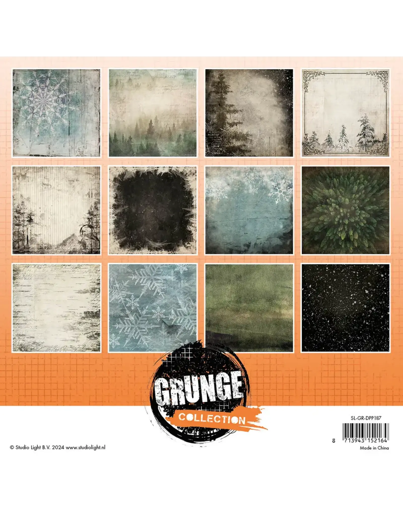 STUDIOLIGHT STUDIOLIGHT GRUNGE COLLECTION BACKGROUND PAPERS 8x8 PAPER PAD