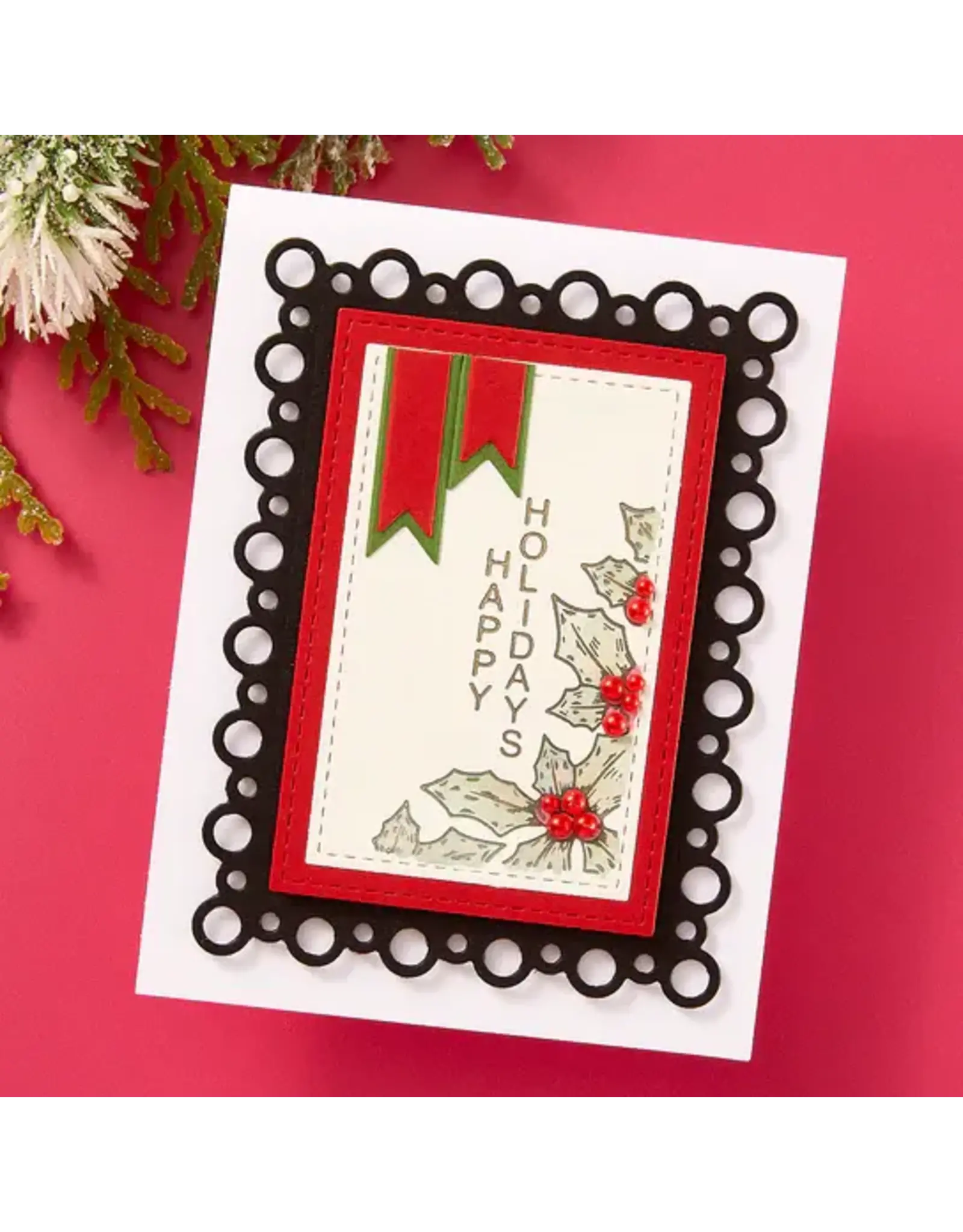 SPELLBINDERS SPELLBINDERS BETTERPRESS LISA HORTON ESSENTIAL HOLIDAY COLLECTION ESSENTIAL TAG ACCESSORIES PRESS PLATES & DIE SET