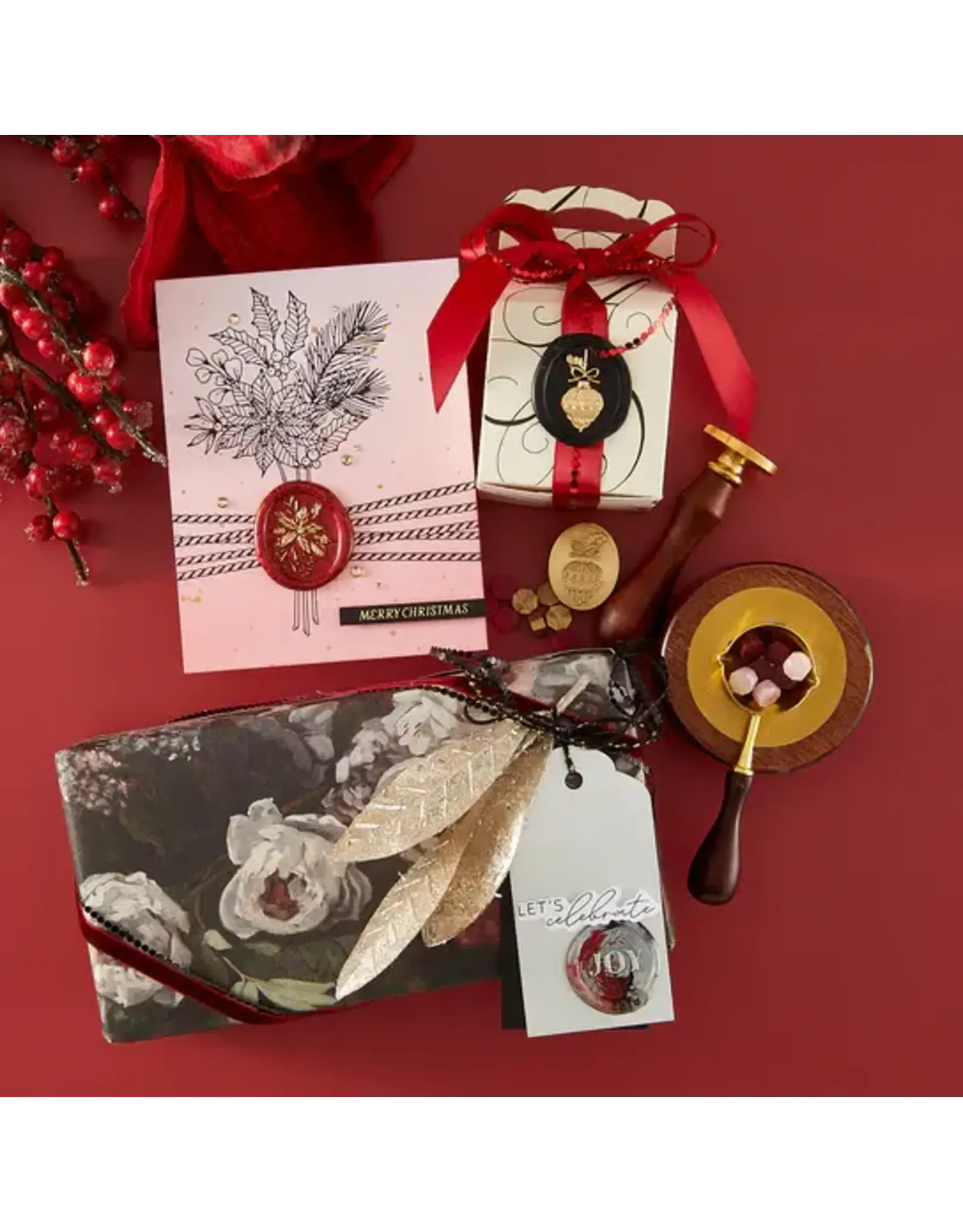 SPELLBINDERS SPELLBINDERS BETTERPRESS SEALED 3D CHRISTMAS COLLECTION SEALED POINSETTIA STEMS PRESS PLATES & DIE SET