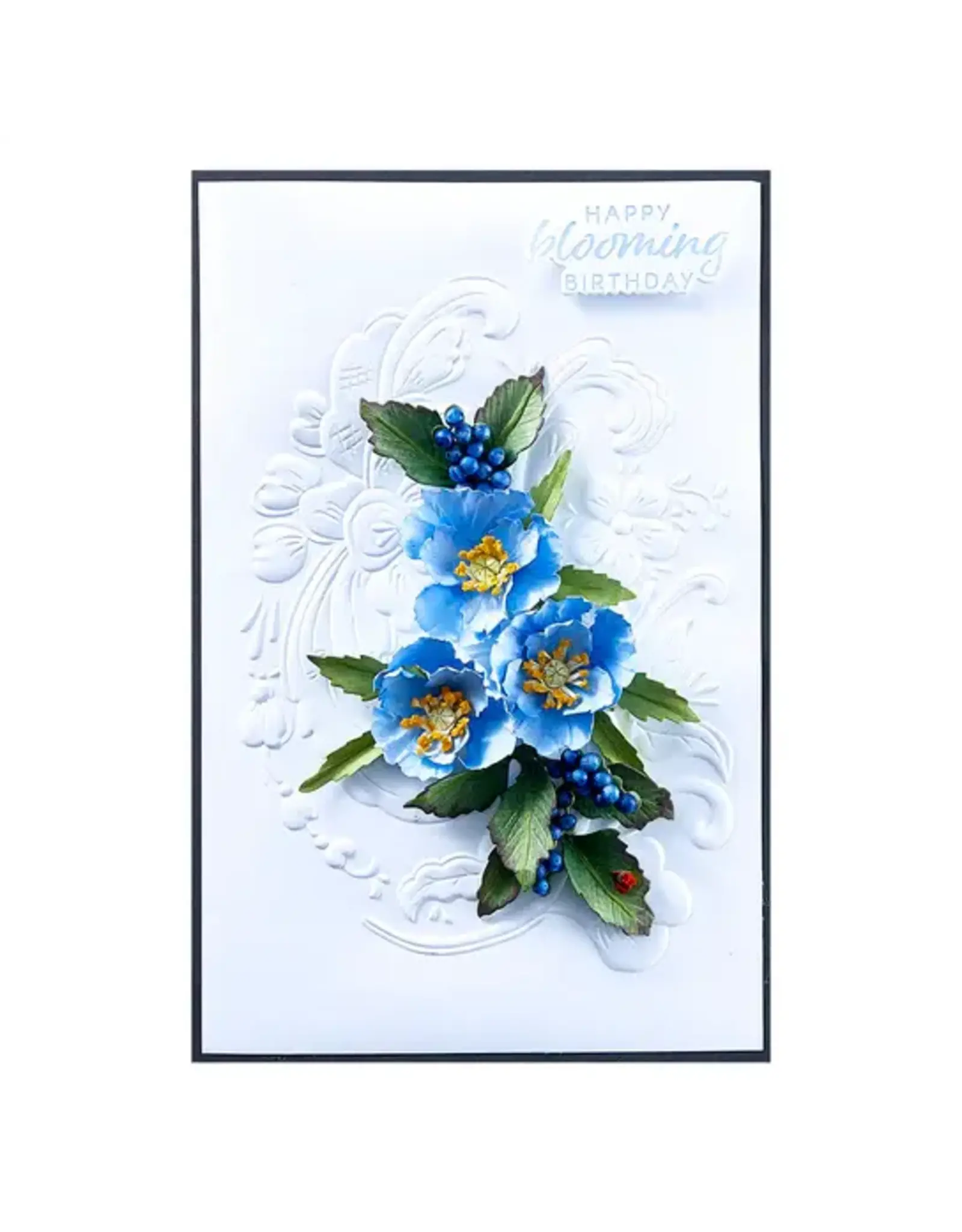 SPELLBINDERS SPELLBINDERS SUSAN TIERNEY-COCKBURN WINTER'S GRACE GARDEN COLLECTION NORWEGIAN ROSEMAILING 3D EMBOSSING FOLDER