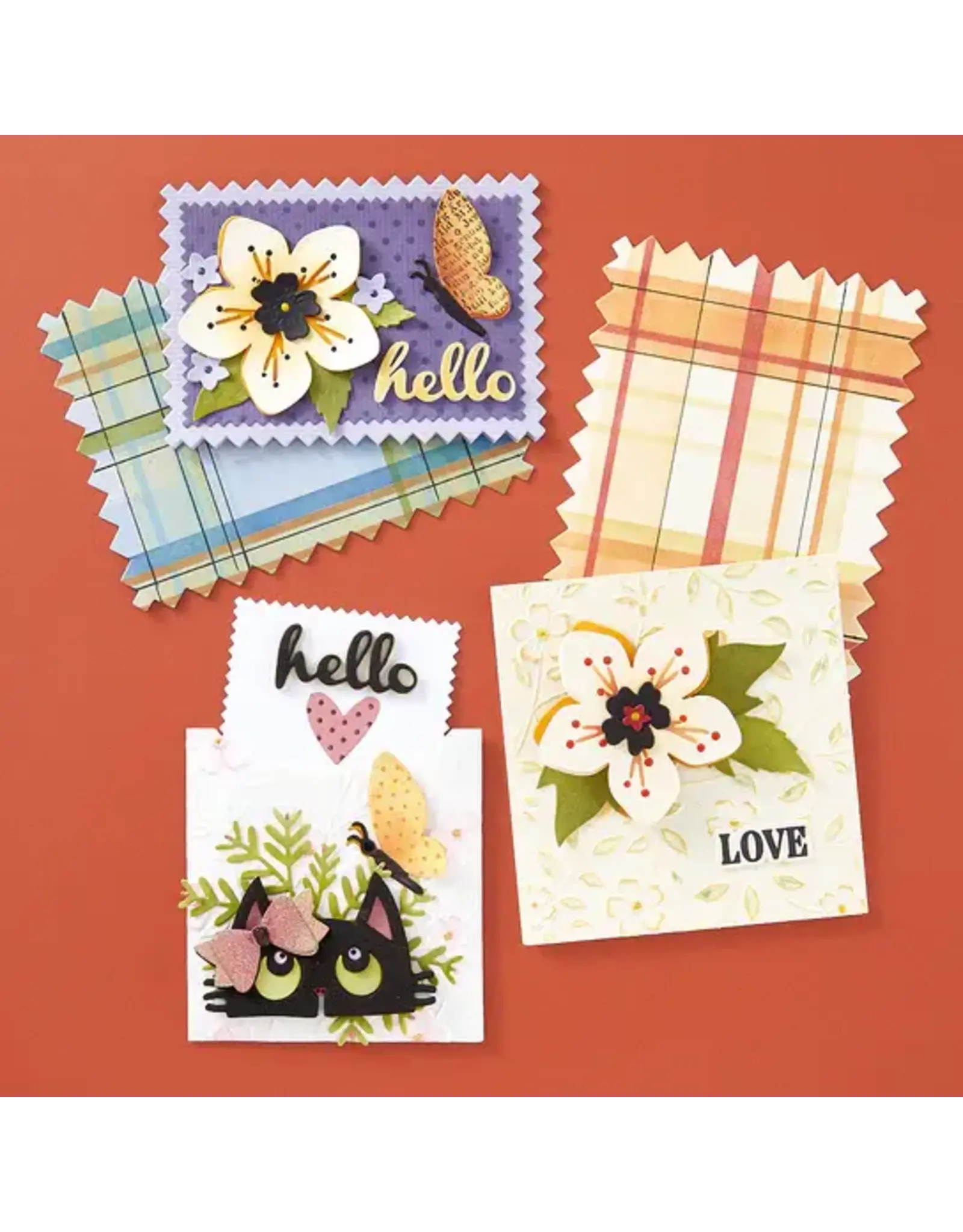 SPELLBINDERS SPELLBINDERS WENDY VECCHI NOT YOUR ORDINARY CARD COLLECTION BUILD A PLAID LAYERED STENCIL SET