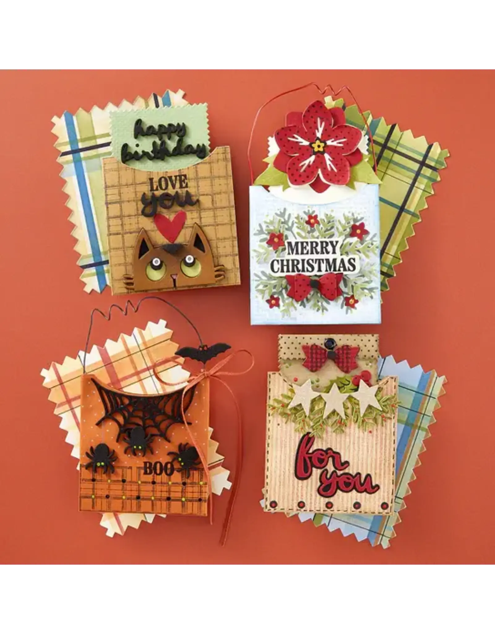 SPELLBINDERS SPELLBINDERS WENDY VECCHI NOT YOUR ORDINARY CARD COLLECTION BUILD A PLAID LAYERED STENCIL SET