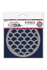 RANGER RANGER DINA WAKLEY MEDIA 5.5"X5.5" SCALES COASTER STENCIL