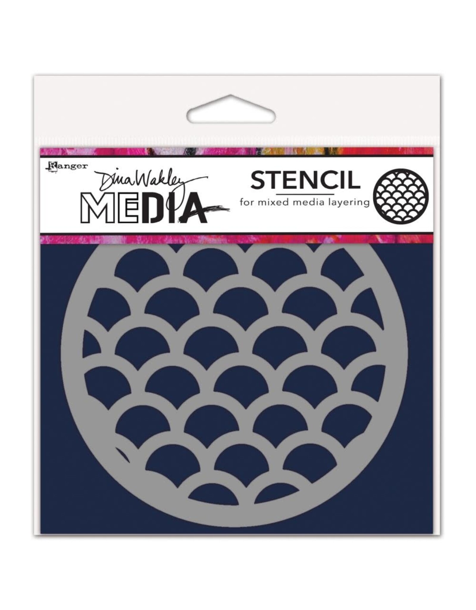 RANGER RANGER DINA WAKLEY MEDIA 5.5"X5.5" SCALES COASTER STENCIL