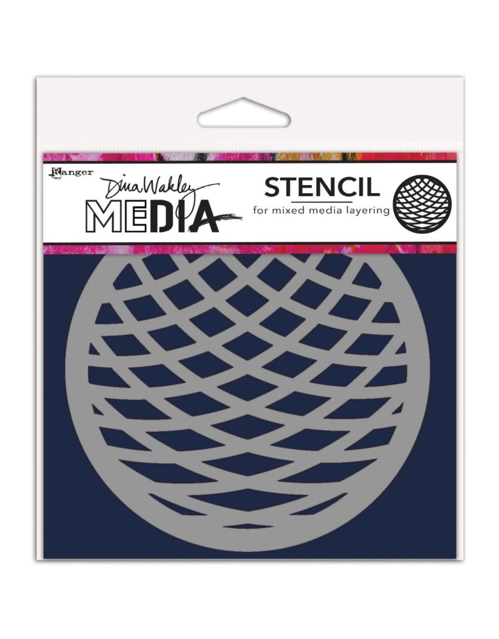 RANGER RANGER DINA WAKLEY MEDIA 5.5"X5.5" SQUISHED COASTER STENCIL