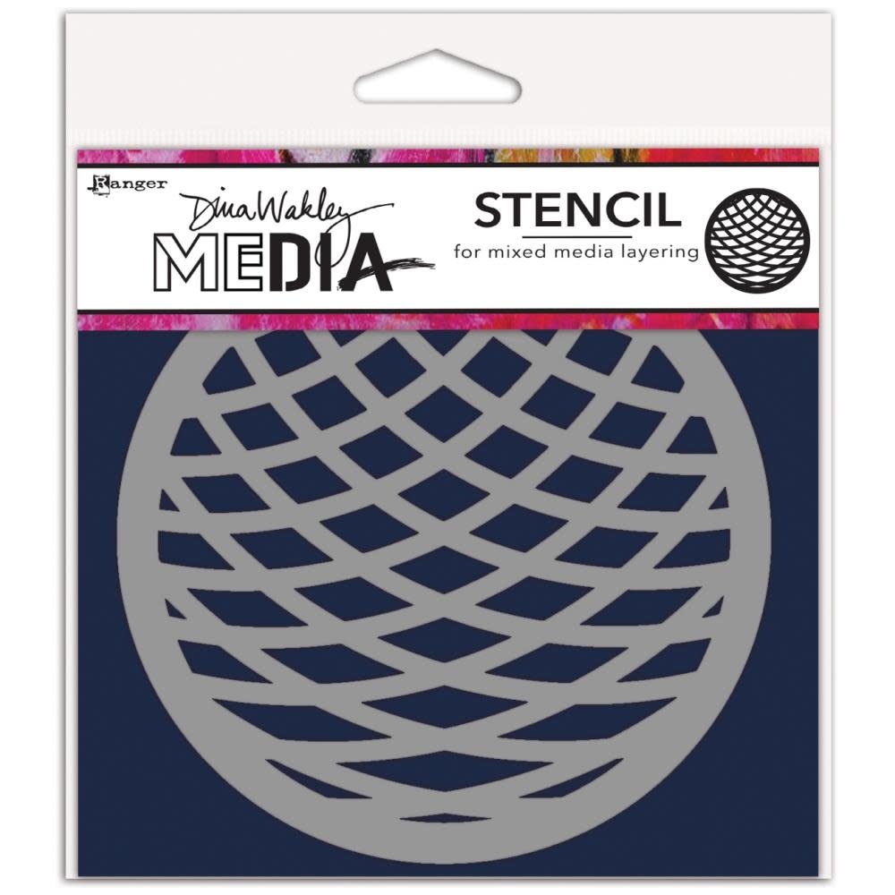 RANGER RANGER DINA WAKLEY MEDIA 5.5"X5.5" SQUISHED COASTER STENCIL