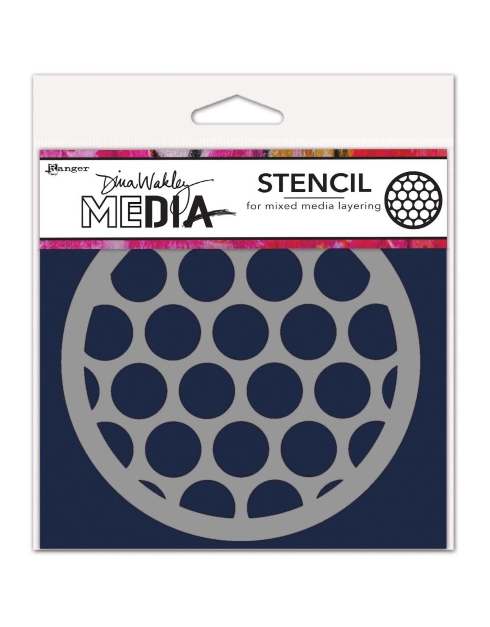 RANGER RANGER DINA WAKLEY MEDIA 5.5"X5.5" BIG CIRCLES COASTER STENCIL