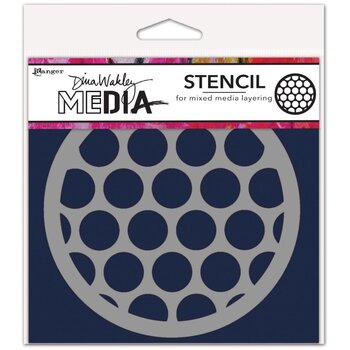 RANGER RANGER DINA WAKLEY MEDIA 5.5"X5.5" BIG CIRCLES COASTER STENCIL