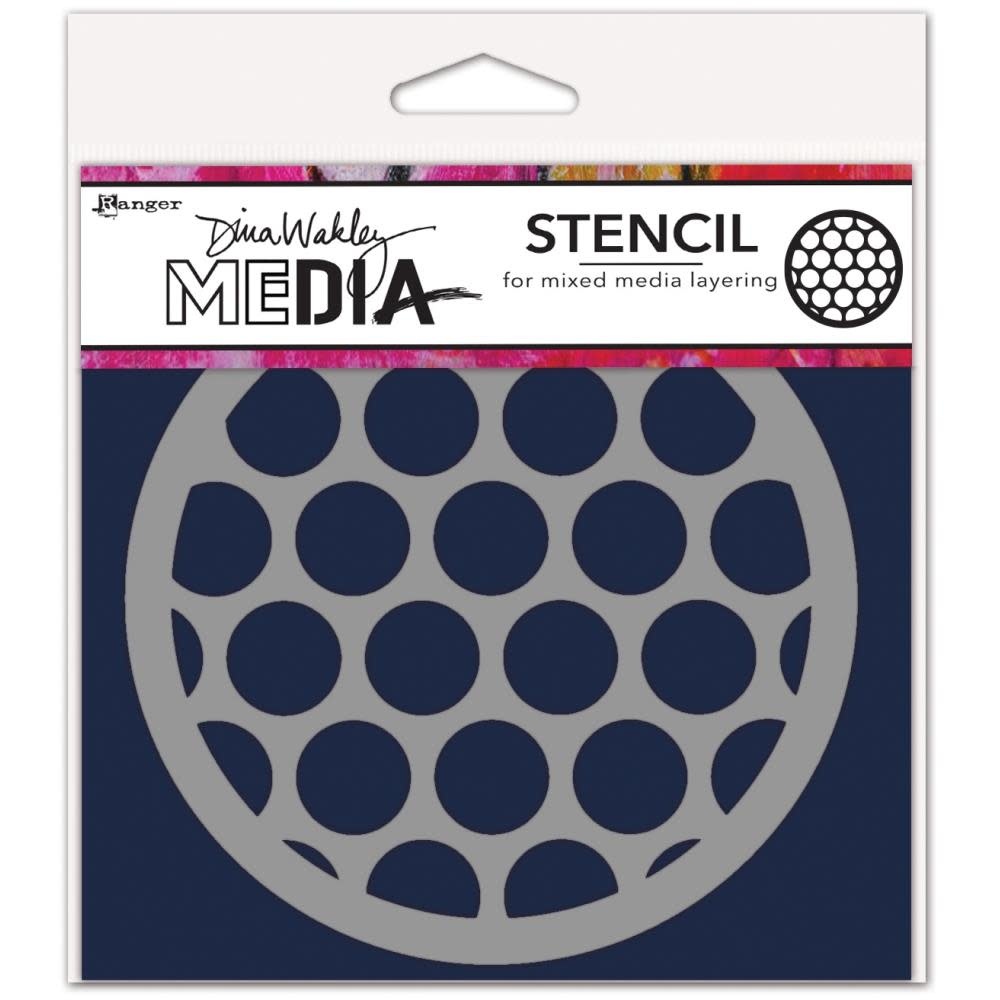 RANGER RANGER DINA WAKLEY MEDIA 5.5"X5.5" BIG CIRCLES COASTER STENCIL