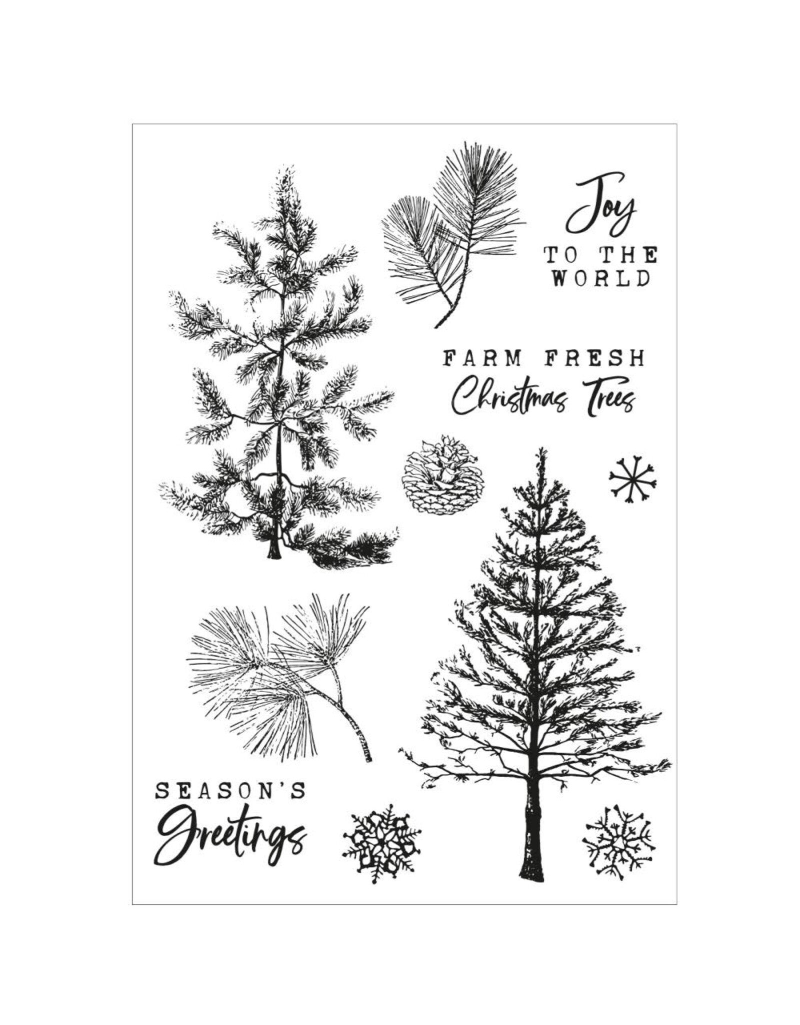 SIZZIX SIZZIX 49 AND MARKET PINE HOLIDAYS FRAMELITS DIE AND CLEAR STAMP SET