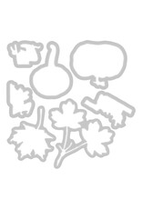 SIZZIX SIZZIX 49 AND MARKET PENCIL LINE HARVEST FRAMELITS DIE AND CLEAR STAMP SET
